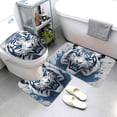 thumbnail image 3 of Bathroom Rugs Sets 3 Piece - 3D White and Blue Tiger Absorbent Non Slip Bath Mats, U-Shape Toilet Lid Cover, Contour Mat, Soft Washable Shower Mats Bath Rug Mat for Bathroom Tub Toilet, 3 of 7