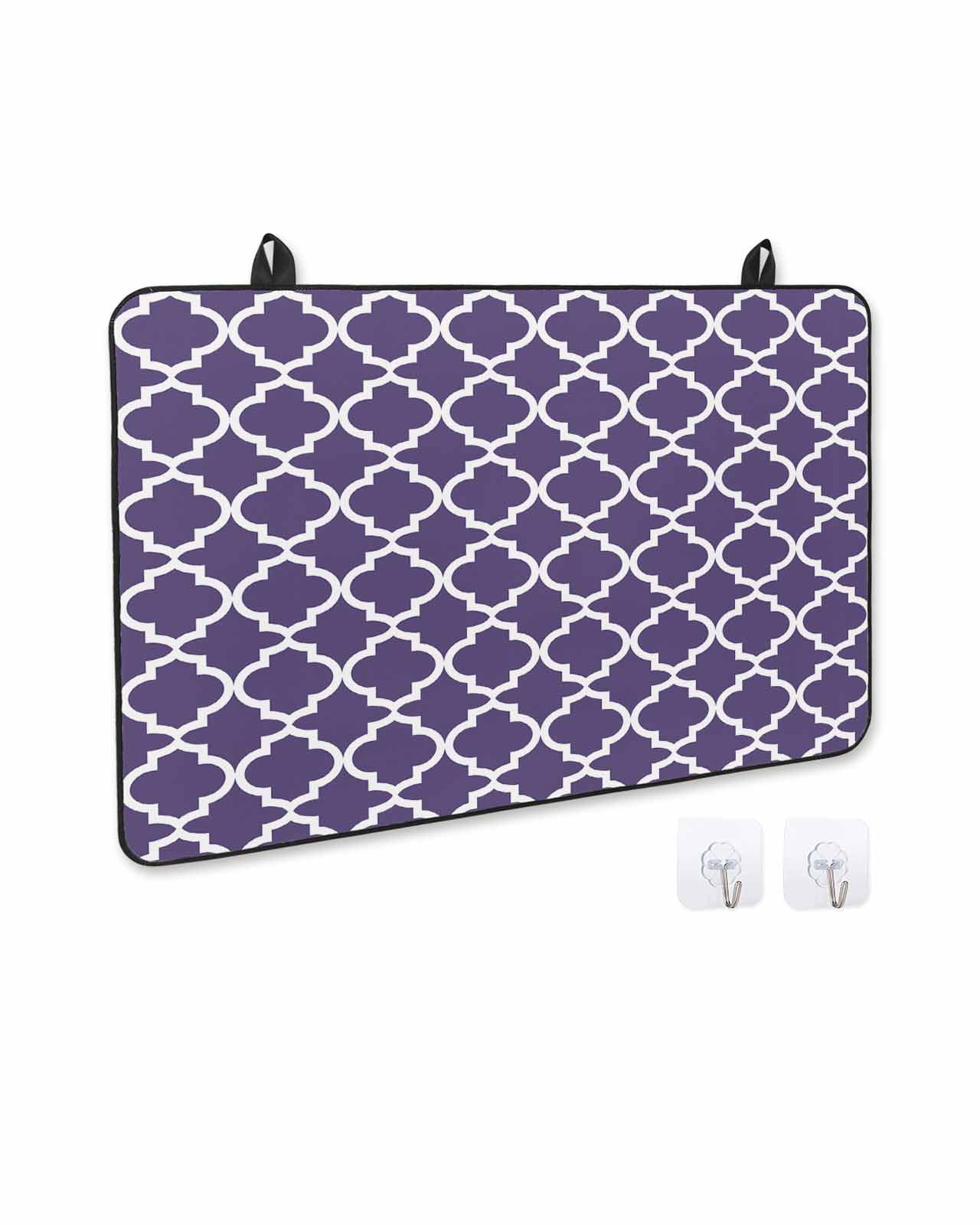 nqOlkjepod Large Induction Cooktop Protector Mat 28.5"x20.5", Purple Moroccon Stove Top Covers for Electric Stove, Country Chic Ethnic Minimalist Motifs Stove Burner Cover Mats Stove Cover