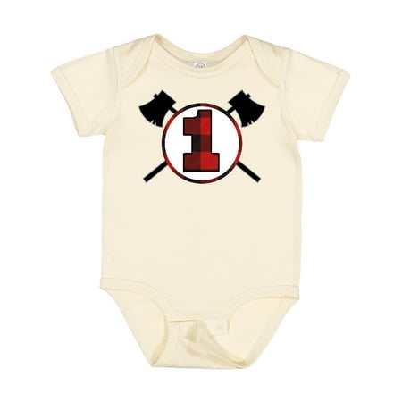 

Inktastic 1st Birthday Buffalo Plaid Lumberjack Gift Baby Boy Bodysuit