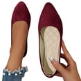 thumbnail image 4 of YOUYEDIAN Orthopedic Dress Shoes for Women Arch Support Non Slip Slip on Running Shoes Wide Width Knitted Mesh Stretch House Shoes Comfort 2026 Foam Shoes (Wine), 4 of 4