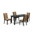 thumbnail image 2 of East West Furniture 7 Piece Dining Furniture Set- of a Rectangle Kitchen Table and 6 Faux Leather Dining Chairs, Black, 2 of 5
