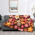 thumbnail image 5 of Horizontal Flannel Blanket Is Light Warm Soft Anti-Pilling Anti-Wrinkle Anti-Allergy And No Hair Loss For Bed And Sofa Camping Travel Retro Groovy Flowers Pattern (10), 5 of 8