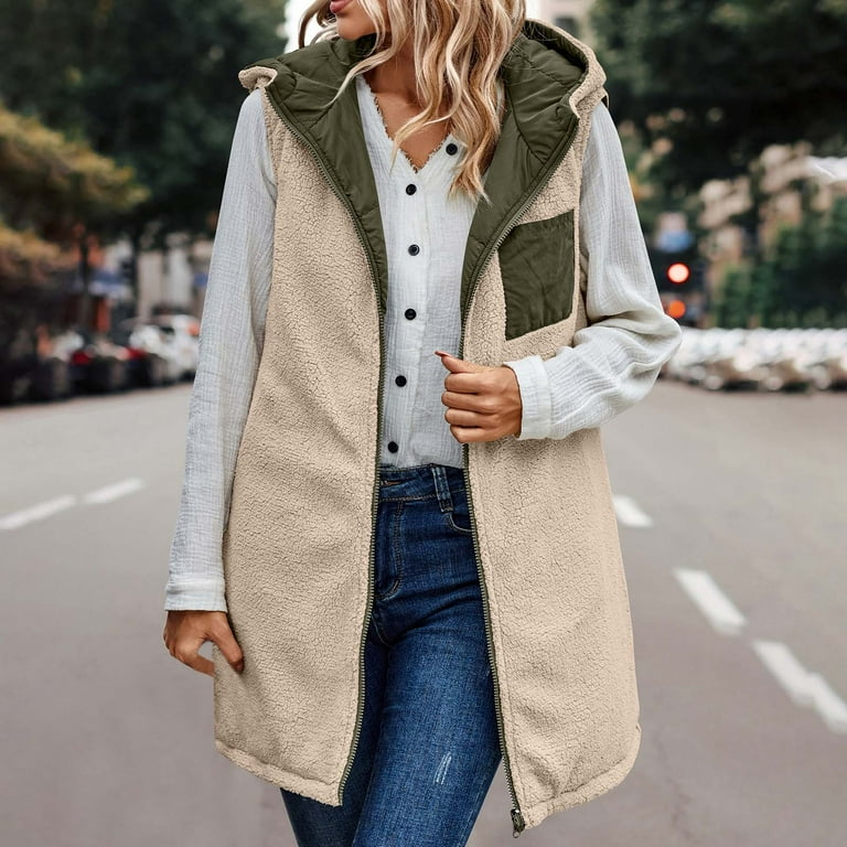 Long Teddy Coat For Women Warm Winter Coats Reversible Sherpa Outerwear Fleece Long Hood Puffer Jackets With Pockets