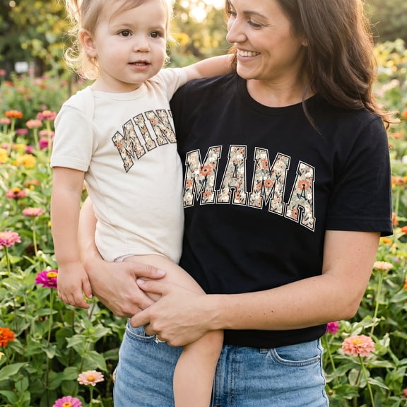 Mom and Baby Shirt, Raising A Wildflower Matching Family Shirts, Cute Floral Mama and Mini Outfit, Mother Daughter Gift, Birthday Gift for Mom
