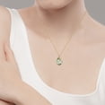 thumbnail image 4 of 10k Yellow Gold Genuine Pear-shape Green Amethyst Teardrop Pendant Necklace, 4 of 5