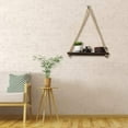 thumbnail image 6 of Vintage Hanging Shelves Set of 4 Shelves 15.75" Wood Rope Floating Shelves, Brown by LIANTRAL, 6 of 7