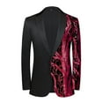 thumbnail image 2 of Txeol Sequin Suit Jacket Men Long Sleeve One Button Sport Coats Shiny Prom Wedding Blazers 2025,Red,S, 2 of 9