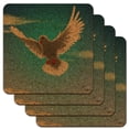 thumbnail image 1 of Dove Bird Flying In the Sky Low Profile Novelty Cork Coaster Set, 1 of 3