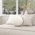 thumbnail image 4 of Luna 12" Round Sphere Accent Ball Throw Pillow Ivory White Boucle, 4 of 4