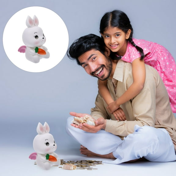 COSMOBETTY Piggy Bank White 1Pcs 7.3x4.1x3.7in