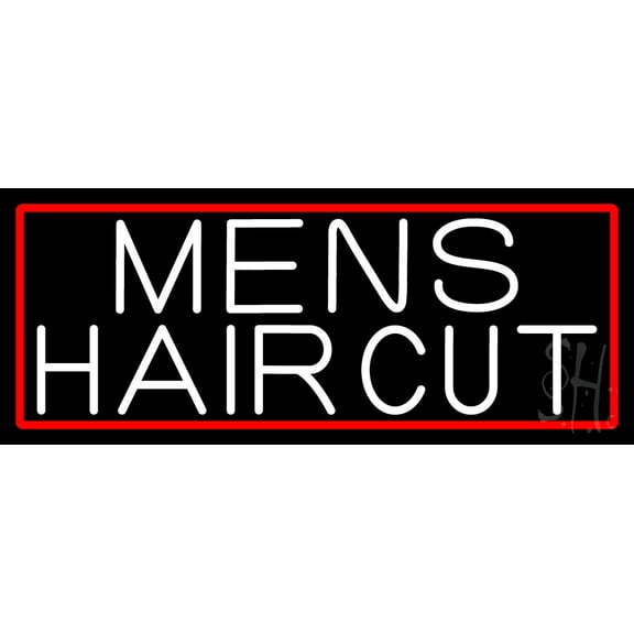 Mens Hair Cut LED Neon Sign 10 x 24 - inches, Black Square Cut Acrylic Backing, with Dimmer - Bright and Premium built indoor LED Neon Sign for Defence Force.