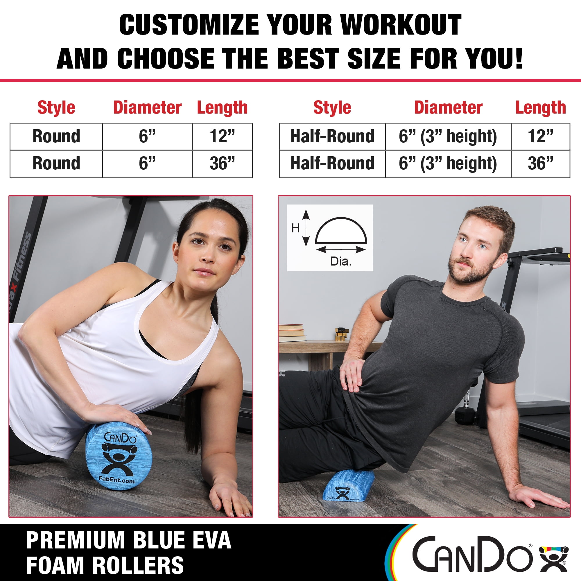 CanDo Blue Marble High Density EVA Foam Roller for Muscle Restoration, Massage Therapy, Sport Recovery, and Physical Therapy. 6" x 12", Round