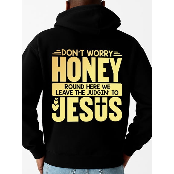 Jesus Judging funny hoodies faith for men sweater hoodie black Casual Classic Design Pullover Hooded Sweatshirt Streetwear For Winter Fall, As Gift christian negra hands