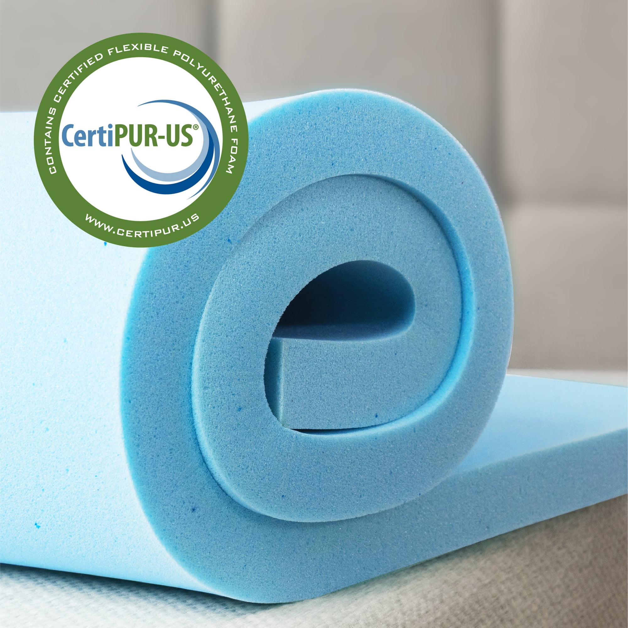 Zinus 3" Green Tea Cooling Gel Memory Foam Mattress Topper, Twin XL