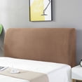 thumbnail image 1 of Nvzi 1 pieza de tela de felpa suave y elástica, funda protectora desmontable y lavable para mesita de noche, ideal para la decoración del dormitorio. Funda protectora de 1,2 m de largo (marrón)., 1 of 5