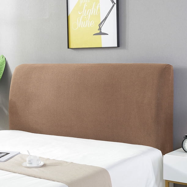 Xiao Hua 1 pieza de tela de felpa suave y elástica con todo incluido, funda de cama desmontable lavada con agua para decoración de dormitorio, funda protectora de cama de 1,5 m de largo (marrón)