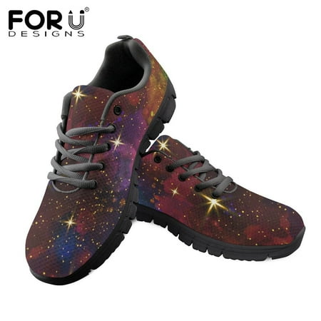 

Fantasy Space Galaxy Pattern Women s Sneakers Daily Mesh Wear-resistant Flats Shoes Female Leisure Lace Up Shoes