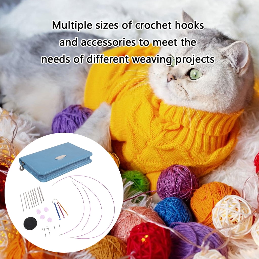Geemin 2.2mm-4.5mm Interchangeable Circular Knitting Needle Set with Case and Accessories Circular Knitting Pin