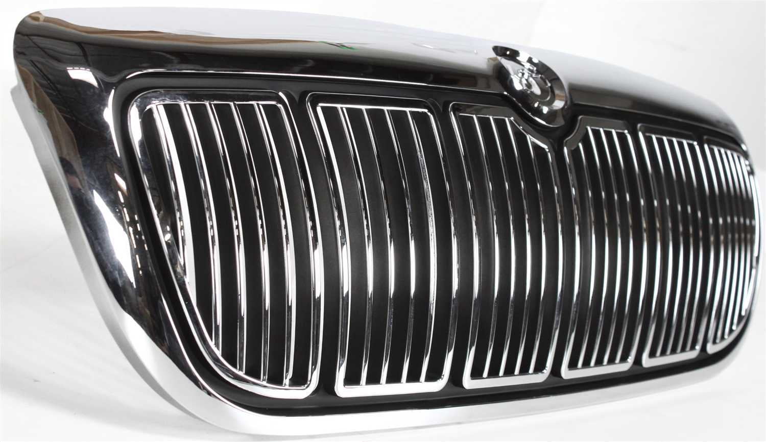 Grille Assembly Compatible With 1998-2002 Mercury Grand Marquis Chrome Shell with Painted Black Insert