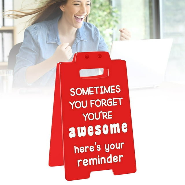 Binwennn Décorations de Noël Ensemble Signes Amusants Signes Motivationnels Rouge Rappel Motivationnel Signe Décoration de Bureau Acrylique Signe de Bureau avec Phrases pour Collègues Féminines et Masculines