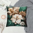 thumbnail image 2 of Creowell  Tropical Flowers and Leaves Print Pattern Pillow Covers Printed Throw Pillow Cases Outdoor Decorative Pillow Covers Green White and Gold, 2 of 5