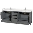 thumbnail image 2 of Wyndham Collection Sheffield 80" Solid Wood Double Bathroom Vanity in Dark Gray, 2 of 4