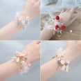 thumbnail image 3 of Artificial Mariée Demoiselle d'Honneur Papillon Poignet Fleur Extensible Bracelet Corsage, 3 of 10