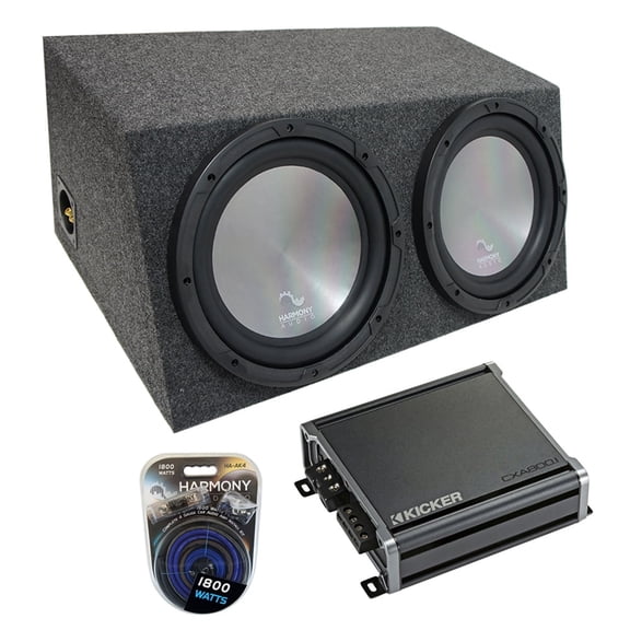 Universal Car Stereo Hatchback Sealed Dual 12" Harmony A122 Sub Box & CXA800.1