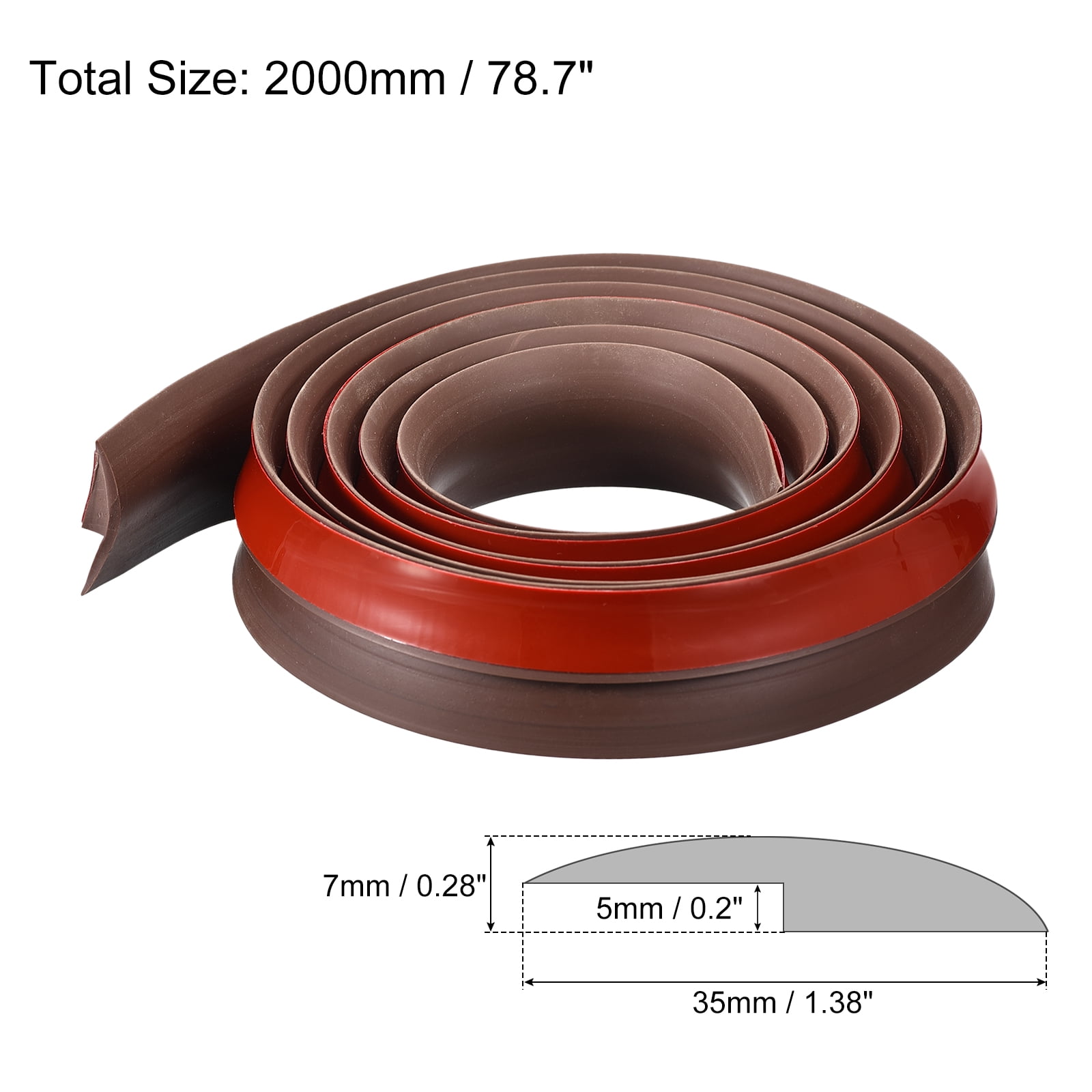 Floor Transition Strip, Self Adhesive Carpet Transition Edging Trim Strip Floor Strip, Dark Brown 6.6Ft