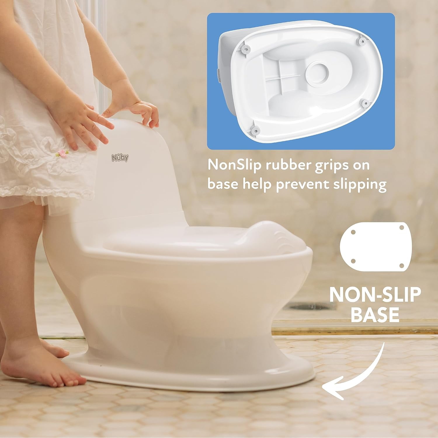 Nuby - My Real Potty - Vasino Educativo Con Suono - Toilette Facile Da  Pulire Per Bambini A Partire Dai 18 Mesi, Bianco : : Prima infanzia