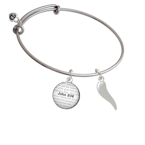 Silver Plated Bracelet with John 3:16 Charm & Crystal Beads 
