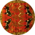 thumbnail image 1 of Ahgly Company Machine Washable Indoor Round Persian Yellow Traditional Area Rugs, 8' Round, 1 of 4