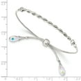 thumbnail image 2 of Sterling Silver Swarovski Crystal Tassel Adjustable Bracelet (Weight: 9.57 Grams, Length: Inches), 2 of 2