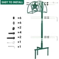 thumbnail image 3 of Amagabeli Garden Hose Holder Hanger Stand Free standing Holds 125ft Water Hose Detachable Rustproof Organizer Storage Metal Heavy Duty Decorative Star with Ground Stakes for Outside Lawn Yard Green, 3 of 8