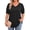 Black, variant on Plus Size Women Blouses Casual Button V Neck tunic tops Summer Short Sleeve Shirts