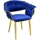 thumbnail image 3 of Set de 4 Sillas Comedor Tapizadas Terciopelo Tejidas Elegantes Azul Houzer, 3 of 5