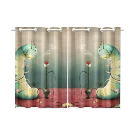 Yusdecor Caterpillar And Hookah Blackout Window Curtain Kitchen Curtain 26x39 Inch 2 Panels Walmart Canada