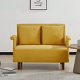 thumbnail image 2 of Artdeco Home Boston Convertible Futon Chair Yellow, Velvet Medium Pillows Included, Multi-Position 6 in Sofa, Futon Chair, 2 of 12