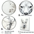 thumbnail image 3 of Designart "Monochromatic Deer Portrait" Animals Deer Floater Framed Wall Art Living Room, 3 of 5