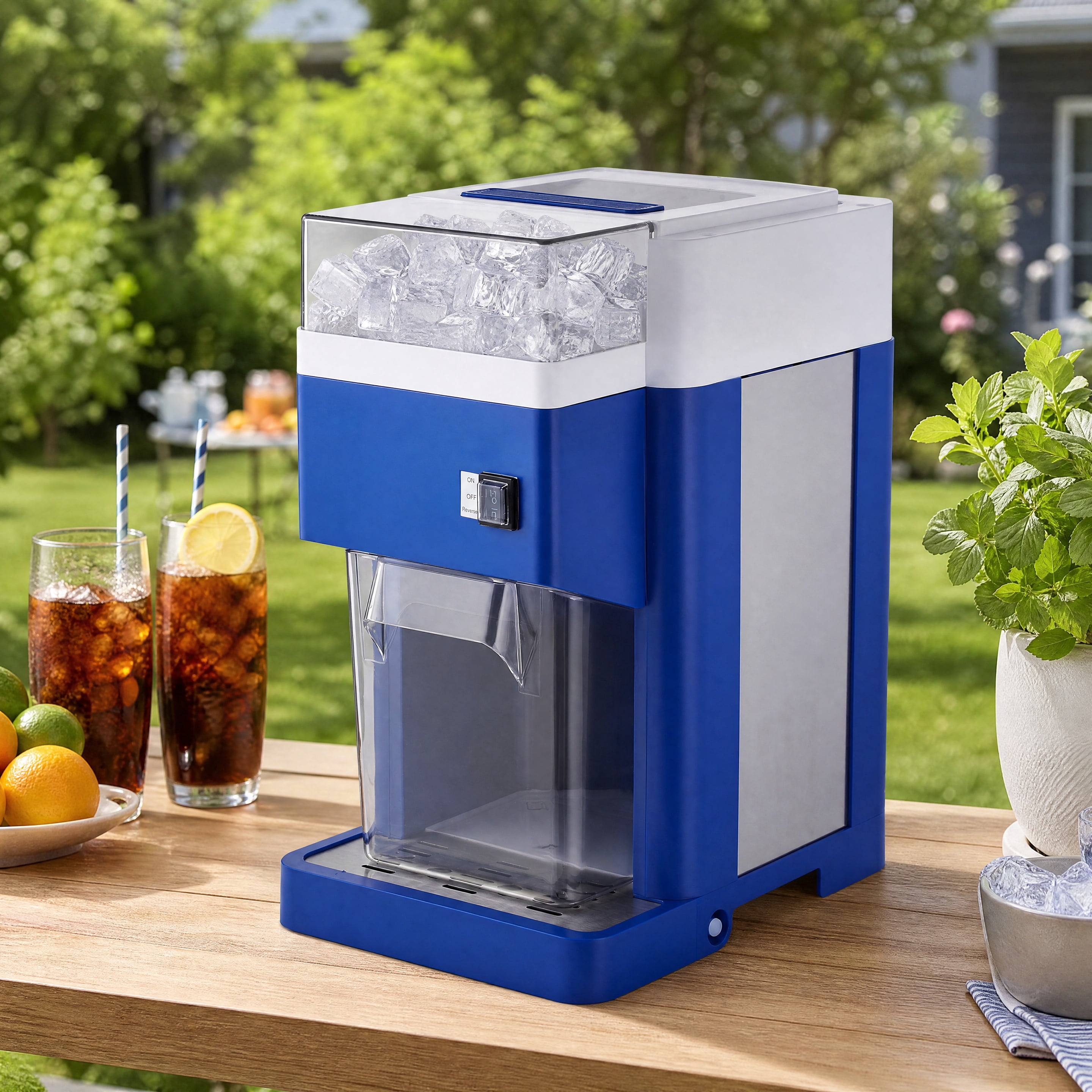 Commercial Electric Ice Shaver Machine 1.8L Large Capacity Snow Cone Maker 300W Motor Stainless Steel Blades Fluffy Shaved Ice Machine for Home Party Dessert Shop Restaurant Blue