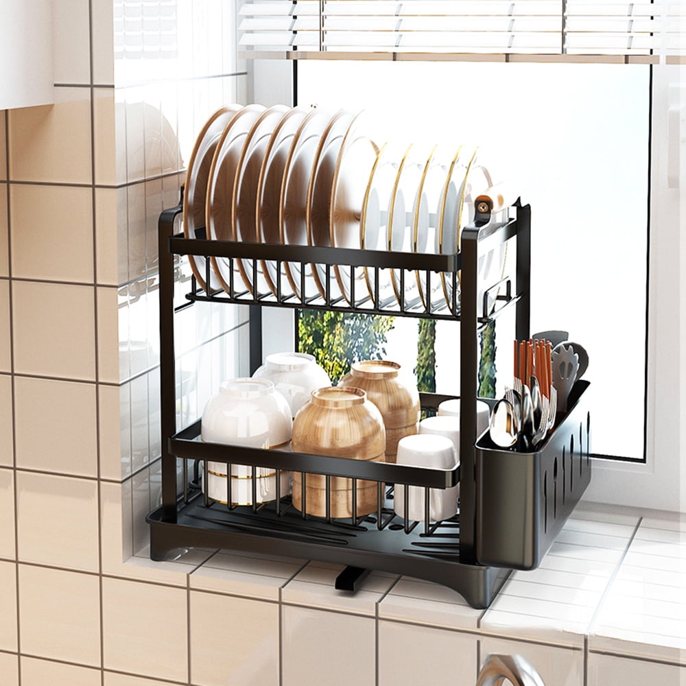 Buy Dish Drying Rack 3-Tier Plastic Dish Drainer Holder Kitchen