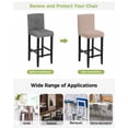 thumbnail image 3 of Warm Beige Bar Stool Covers Set of 4, Solid Color Farmhouse Beige Stretch Washable Bar Chair Covers with Backs, Removable Pub Counter Height Chair Cover for Kitchen Dining Room Cafe, 3 of 7