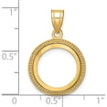 thumbnail image 4 of 14K Yellow Gold Wideband Distinguished Coin Jewelry 14Ky Polished Beaded Prong 14.0Mm Bezel Pendant - Jbsp, 4 of 5