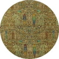 thumbnail image 1 of Ahgly Company Indoor Round Abstract Caramel Brown Abstract Area Rugs, 3' Round, 1 of 6