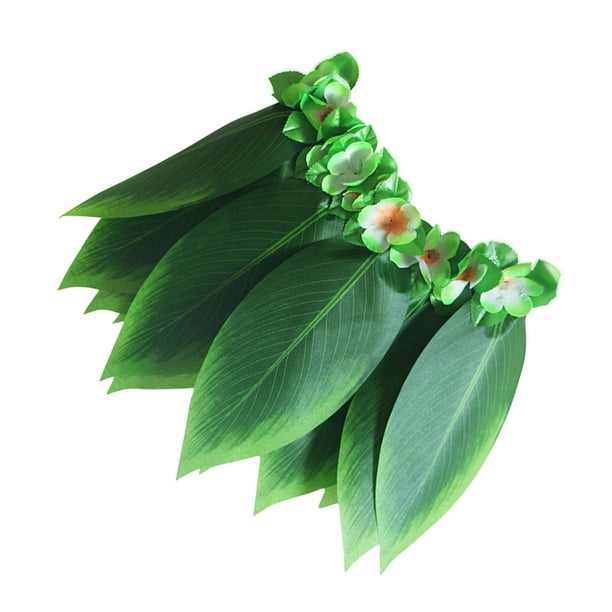 Sonducket de flores de hojas hawaianas, fiesta Bohemia Artificial, ropa de baile elástica hawaiana, vestido de Hula, disfraz de playa, puesta en Disfraces de disfraces flor verde (75 cm/30 pulgadas) Sonducket AP016763-05