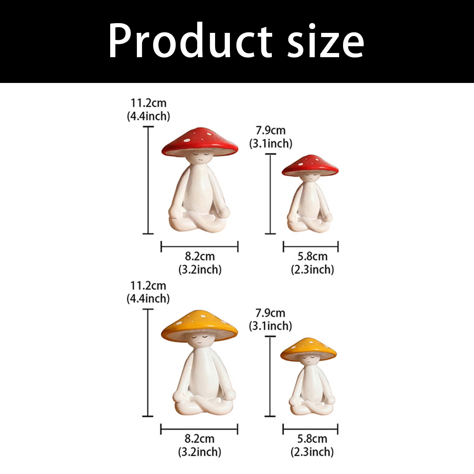 Garden Statue Fairys Garden Accessories Centrepieces Meditations Mushroom Figurines Sculptures Miniature Landscape Decor