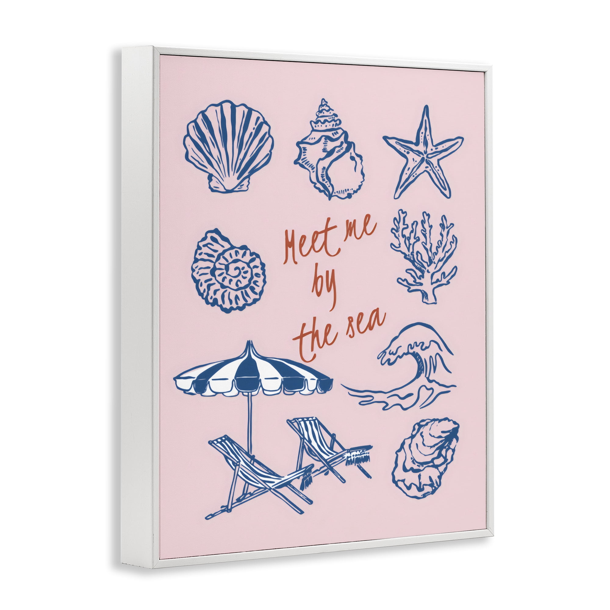 Stupell Industries Meet Me By The Sea White Framed Giclee Art, design by The Prints Vibe