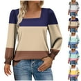 thumbnail image 2 of Jamicy Womens Square Neck Blouses 2025 Fall Fashion Long Sleeve Casual Stretchy Pullover Tops, 2 of 6