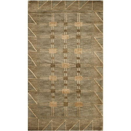 Safavieh Tibetan Collection TB201A Hand-Knotted Green and Gold Wool Area Rug  4 feet by 6 feet (4  x 6 ) Safavieh Tibetan Collection TB201A Hand-Knotted Green and Gold Wool Area Rug  4 feet by 6 feet (4  x 6 ) Each rug is handmade with premium  hand-spun wool This contemporary rug will give your room an modern accent This rug measures 6  x 9  For over 100 years  Safavieh has been crafting rugs of the higest quality and unmatched style