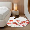 thumbnail image 2 of Round Rugs 4Ft, Red Flowers Round Area Rug Washable Indoor Throw Carpet, Watercolor Spring Country Botanical Floral Soft Non Slip Circle Rug for Kitchen Nursery Room Home Decor Aesthetic, 2 of 8